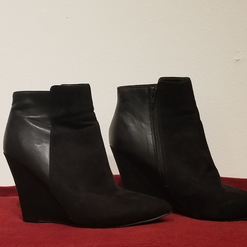 Worthington Black Wedge Ankle Boots